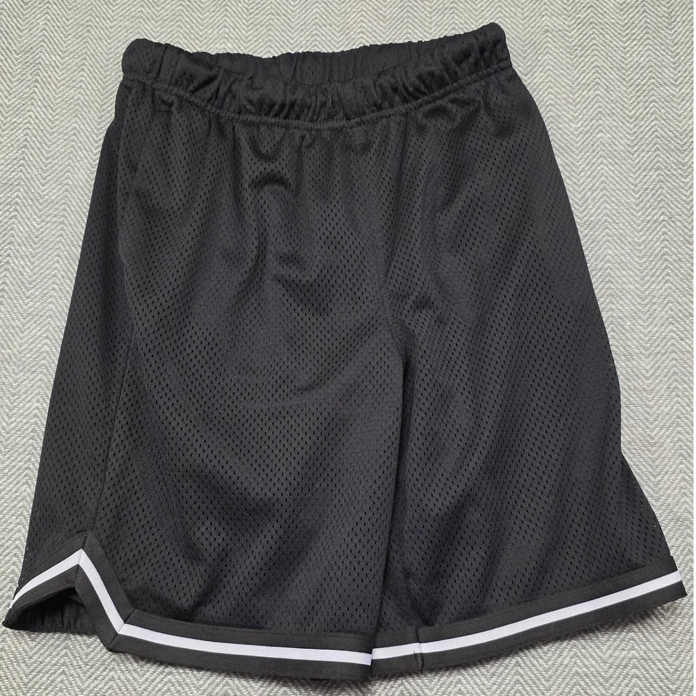 Old Navy Active Boy Black Mesh Basketball Shorts XL 14-16 Striped Hem Breathable